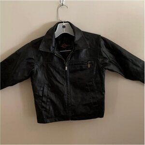 Whispering Smith Girls' faux Black Leather Jacket Size 4